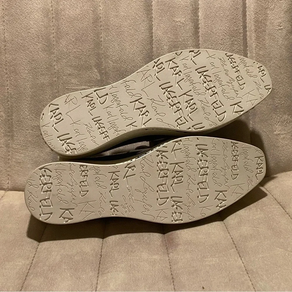 NWOT KARL LAGERFELD Brea Slip On Platform Sneakers Snakeskin Embossed Leather - Picture 6 of 6